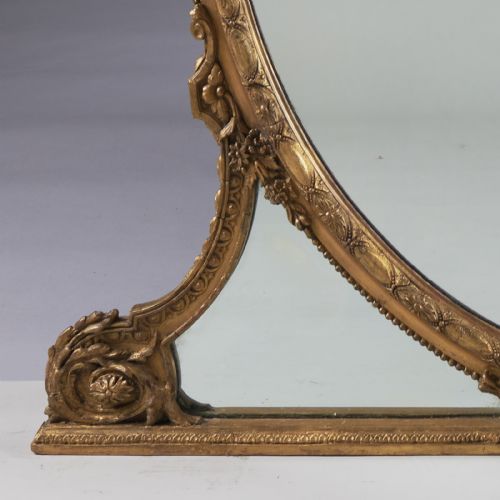 19TH CENTURY ENGLISH VICTORIAN GILT OVAL OVERMANTLE MIRROR - ADDITIONAL PHOTO 1