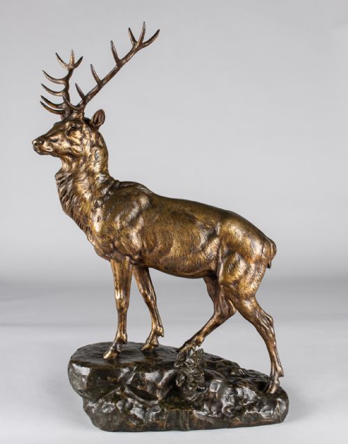 A Stunning 19th Century French Bronze Sculpture of a Stag, Signed J.e.masson