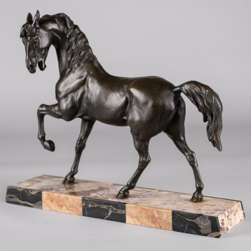 fig 1. French Art Deco Sculpture Of A Prancing Horse, Signed C.H.VALTON