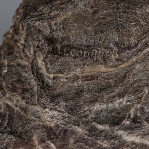 A STUNNING LARGE FRENCH BRONZE SCULPTURE OF A ROARING LION SIGNED BY LE COURTIER SET ON A MARBLE BASE - ADDITIONAL PHOTO 8
