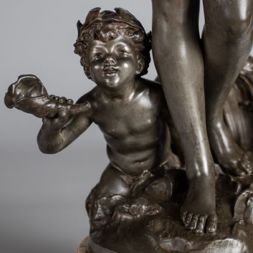 A STUNNING 19TH CENTURY FRENCH SILVERED SPELTER FIGURAL LAMP SCULPTURE SIGNED AUGUSTE MOREAU - ADDITIONAL PHOTO 9