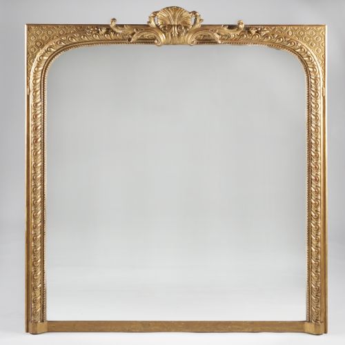 Large 19th Century French Gilt Overmantle Mirror