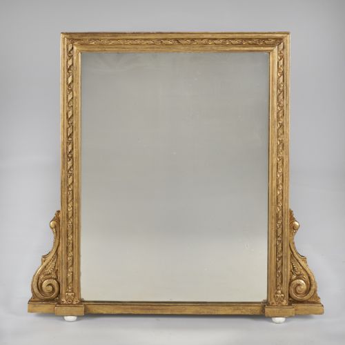 A Pretty English Victorian Gilt Overmantle Mirror