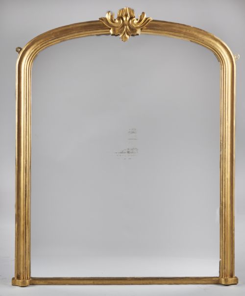 Large 19th Century English Victorian Gilt Overmantle Mirror