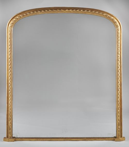 A Large 19th Century English Victorian Gilt Overmantle Mirror