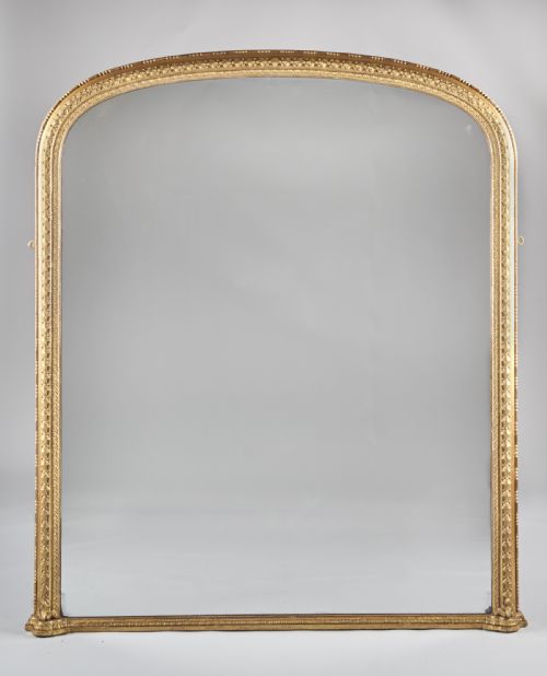 A Large Stunning English Victorian Gilt Overmantle Mirror by C.nosotti