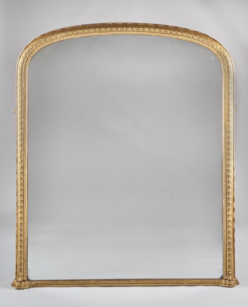 fig 1. A Large Stunning English Victorian Gilt Overmantle Mirror By C.Nosotti