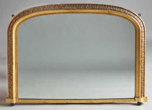 19th Century English Victorian Gilt Overmantle Mirror