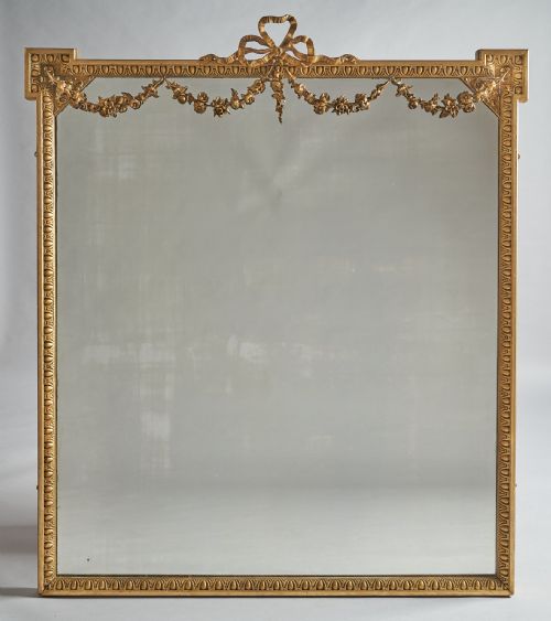 A Large 19th Century English Victorian Gilt Overmantle Mirror