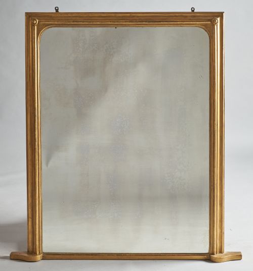 Large 19th Century English Victorian Gilt Overmantle Mirror