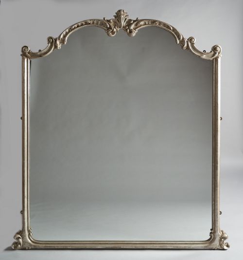 A Stunning Large 19th Century English Victorian Silvered Overmantle Mirror.