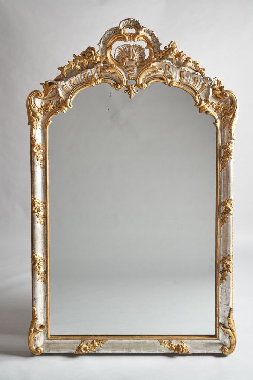 A Stunning Large 19th Century French Gilt and Silvered Overmantle Mirror