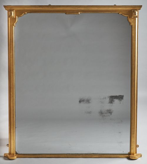 Large Victorian English Gilt Overmantle Mirror