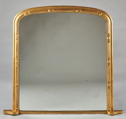 A Large 19th Century English Victorian Gilt Overmantle Mirror