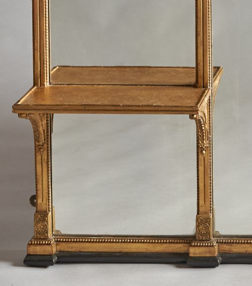 A LARGE 19TH CENTURY ENGLISH VICTORIAN GILT OVERMANTLE MIRROR WITH GILDED BRACKETS - ADDITIONAL PHOTO 8