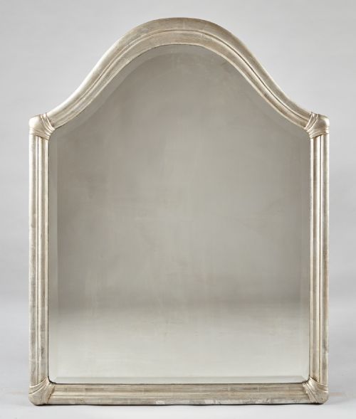 Large English Art Deco Silvered Overmantle Mirror