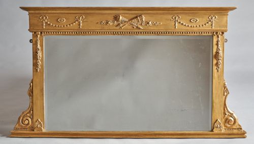 19th Century English Victorian Gilt Overmantle Mirror