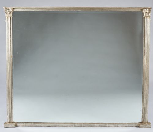 Stunning Large 19th Century English Silvered Overmantle Mirror