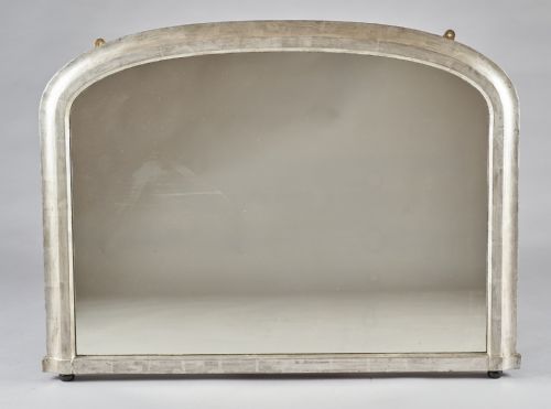 19th Century English Silvered Overmantle Mirror