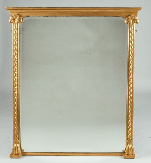 Large 19th Century English Victorian Gilt Overmantle Mirror