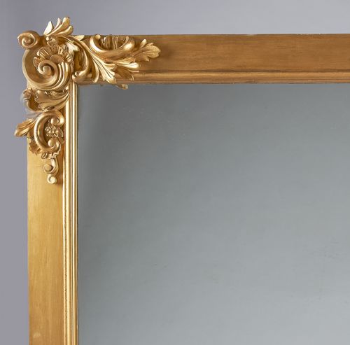LARGE 19TH CENTURY ENGLISH VICTORIAN CARVED GILT OVERMANTLE MIRROR - ADDITIONAL PHOTO 1