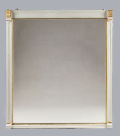 19th Century French Painted and Parcel-gilt Overmantle Mirror