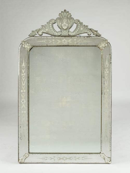 Italian Venetian Glass Overmantle Mirror