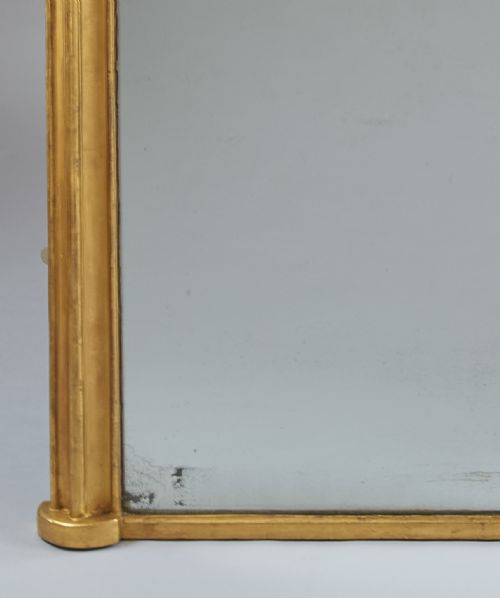 LARGE 19TH CENTURY ENGLISH VICTORIAN GILT ARCHTOP OVERMANTLE MIRROR - ADDITIONAL PHOTO 1