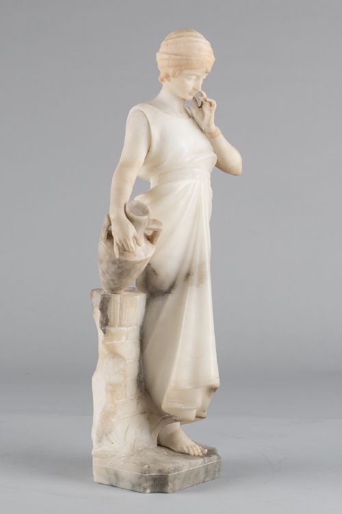 LARGE ITALIAN CARVED ALABASTER SCULPTURE BY PUGI - ADDITIONAL PHOTO 1