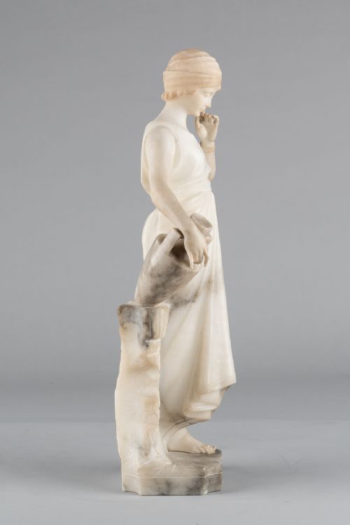 LARGE ITALIAN CARVED ALABASTER SCULPTURE BY PUGI - ADDITIONAL PHOTO 2