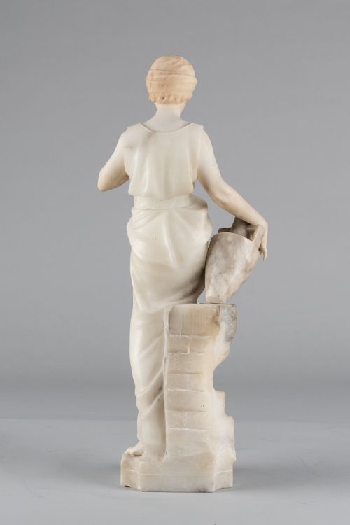 LARGE ITALIAN CARVED ALABASTER SCULPTURE BY PUGI - ADDITIONAL PHOTO 5