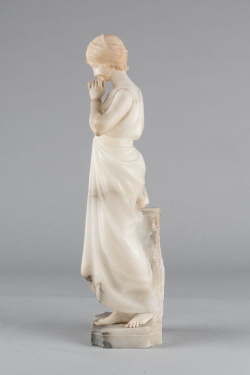 LARGE ITALIAN CARVED ALABASTER SCULPTURE BY PUGI - ADDITIONAL PHOTO 7