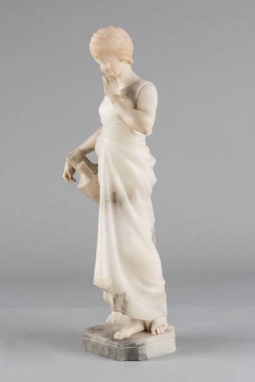 LARGE ITALIAN CARVED ALABASTER SCULPTURE BY PUGI - ADDITIONAL PHOTO 8