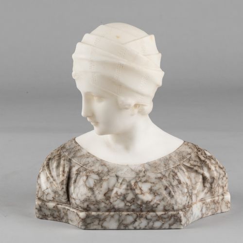 Large Italian Two Tone Carved Alabaster Sculpture