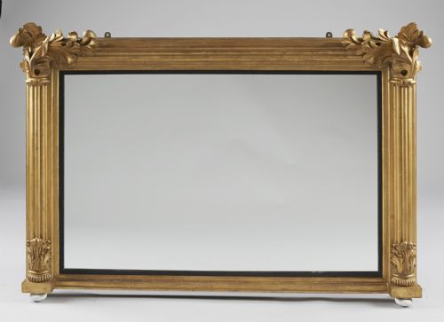 19th Century English Victorian Carved Gilt Wood Overmantle Mirror