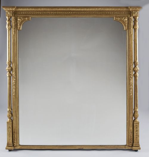 Large 19th Century Stunning English Victorian Gilt Overmantle Mirror