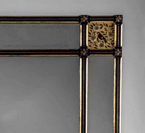 fig 1. Stunning Large 19th Century English Ebonized And Gilt Overmantle Mirror