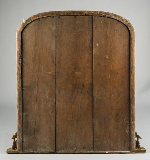 LARGE 19TH CENTURY ENGLISH VICTORIAN GILT ARCHTOP OVERMANTLE MIRROR - ADDITIONAL PHOTO 5