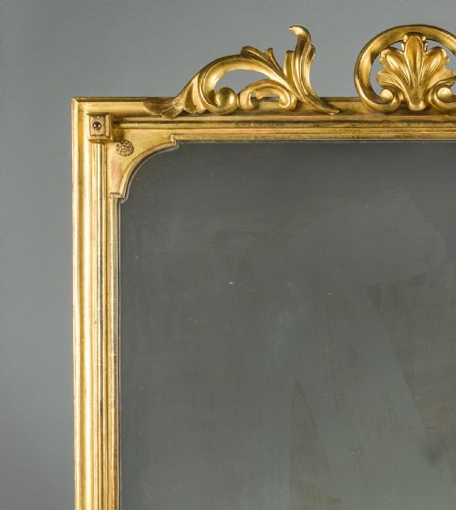 LARGE 19TH CENTURY VICTORIAN ENGLISH GILT OVERMANTLE MIRROR - ADDITIONAL PHOTO 1