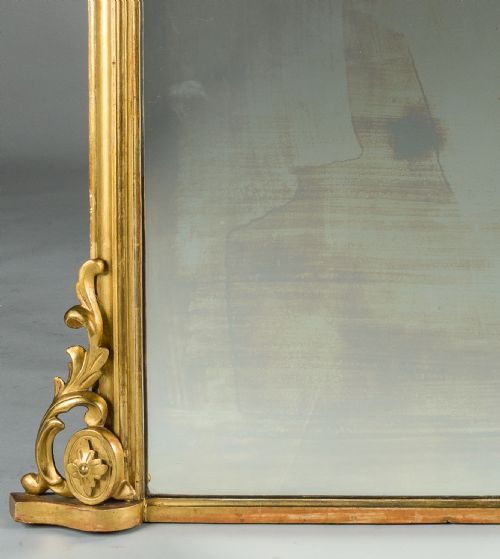 LARGE 19TH CENTURY VICTORIAN ENGLISH GILT OVERMANTLE MIRROR - ADDITIONAL PHOTO 2