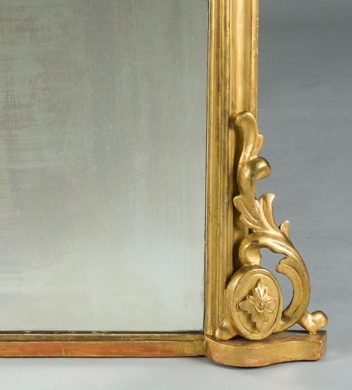 LARGE 19TH CENTURY VICTORIAN ENGLISH GILT OVERMANTLE MIRROR - ADDITIONAL PHOTO 7