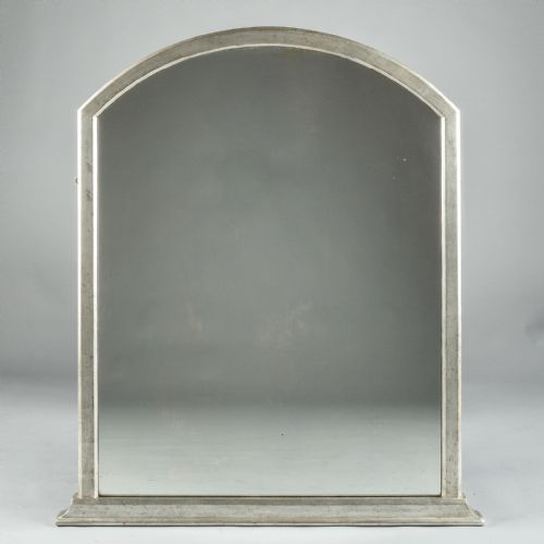 Large 19th Century Victorian English Silvered Overmantle Mirror