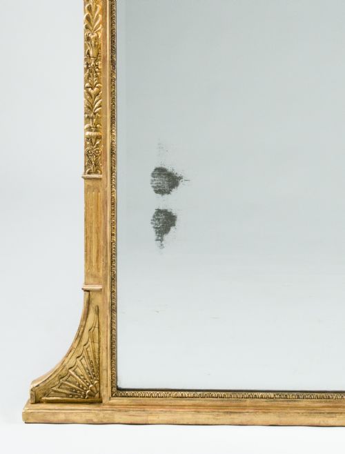 LARGE 19TH CENTURY VICTORIAN ENGLISH GILT OVERMANTLE MIRROR - ADDITIONAL PHOTO 1