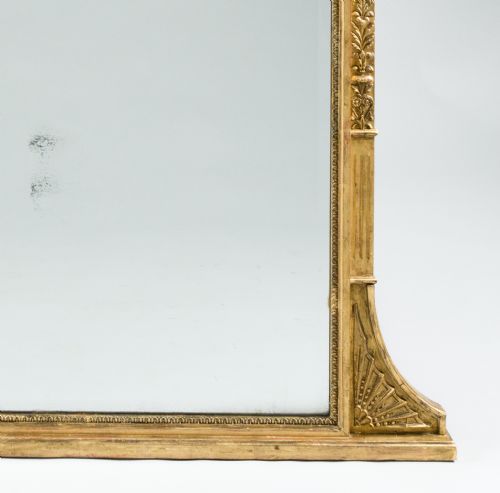 LARGE 19TH CENTURY VICTORIAN ENGLISH GILT OVERMANTLE MIRROR - ADDITIONAL PHOTO 5