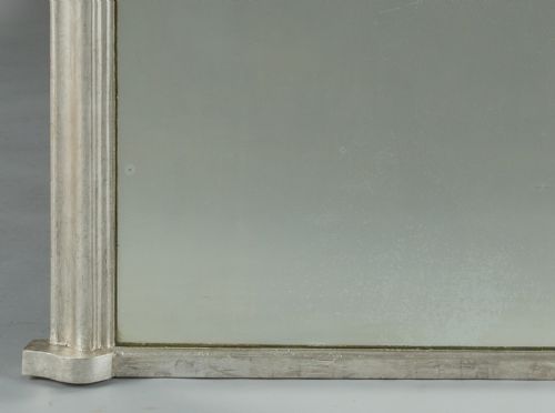 LARGE 19TH CENTURY VICTORIAN ENGLISH SILVERED OVERMANTLE MIRROR - ADDITIONAL PHOTO 2