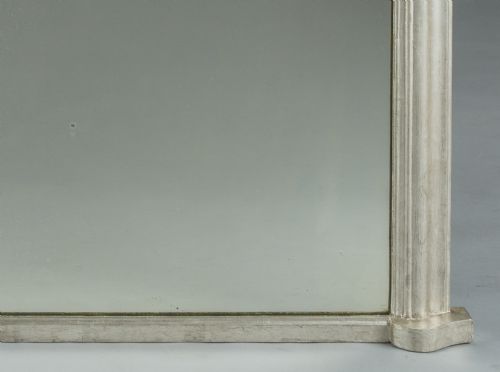 LARGE 19TH CENTURY VICTORIAN ENGLISH SILVERED OVERMANTLE MIRROR - ADDITIONAL PHOTO 3