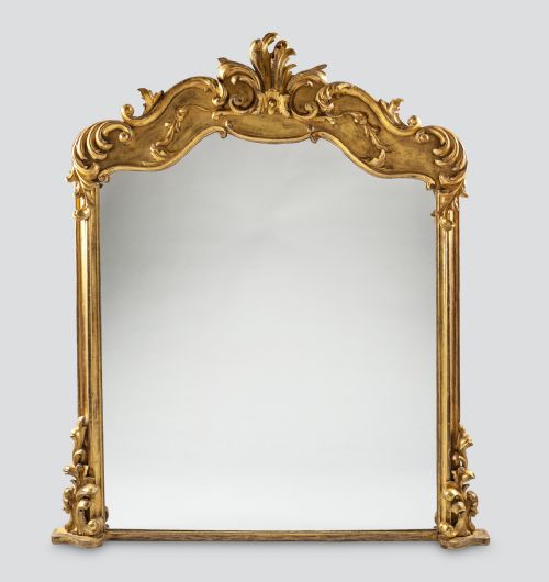 Large Stunning 19th Century Victorian English Carved Giltwood Overmantle Mirror
