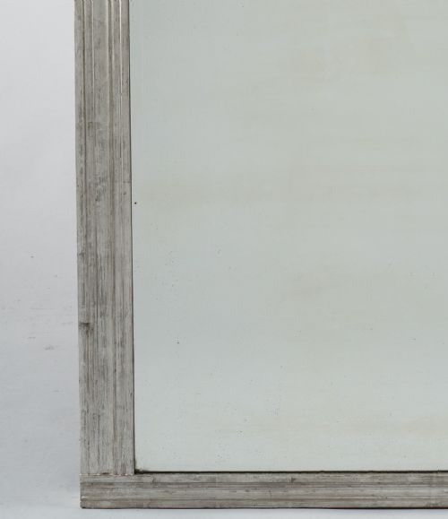 LARGE 19TH CENTURY VICTORIAN ENGLISH SILVERED OVERMANTLE MIRROR - ADDITIONAL PHOTO 1