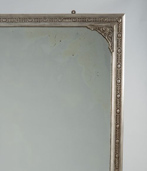 LARGE 19TH CENTURY VICTORIAN ENGLISH SILVERED OVERMANTLE MIRROR - ADDITIONAL PHOTO 2