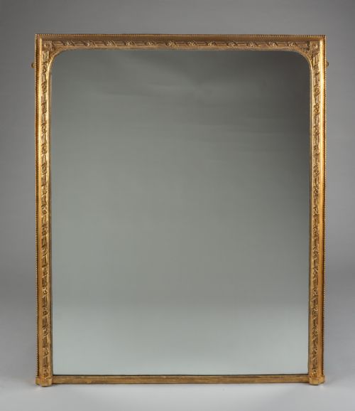 Large 19th Century Victorian English Gilt Overmantle Mirror
